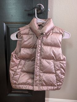Metallic Rose Gold Quilted Puffer Vest - Shimmer Pink