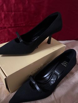 Cosy island black knit bow pumps size 8.5