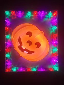 One-of-a-Kind Handmade Halloween LED Side Table with Wireless Charger