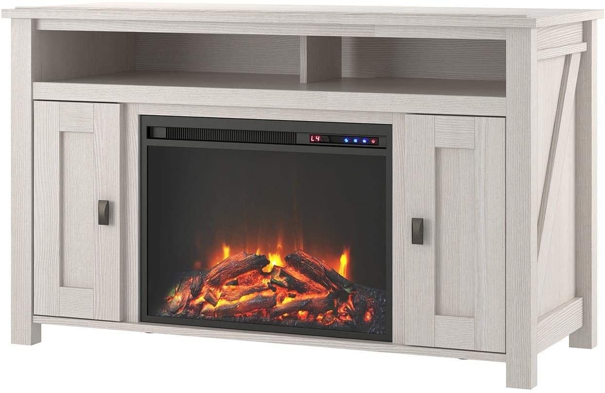 Ivory Pine Electric Fireplace TV Console up to 50 inches TV