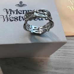 Vivienne Westwood Saturn Orb Silver Ring size M 6-7