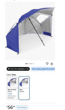 Never Used Sport-Brella Beach Umbrella & Shelter