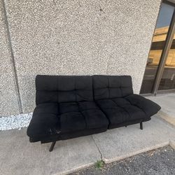 Mainstays Memory Foam Futon, Black Faux Suede Fabric