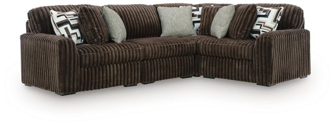 Midnight-Madness Chocolate 4-Piece Sectional (Online Special Price)