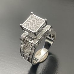 Solid 925 silver Size 6,7,8,9 large cocktail ring