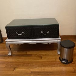 WICKER & WOOD (2) Drawer Chest