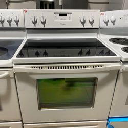 White Whirlpool Stove Glass Top 