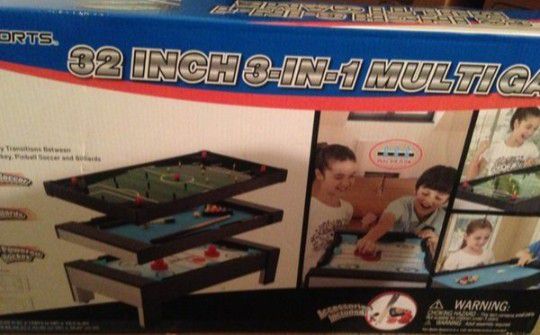 New Multi game table billiards, air hockey and soccer