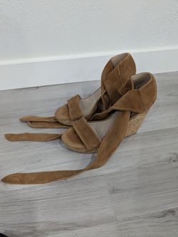 Saks Fifth Avenue Wedge Suede Sandals
