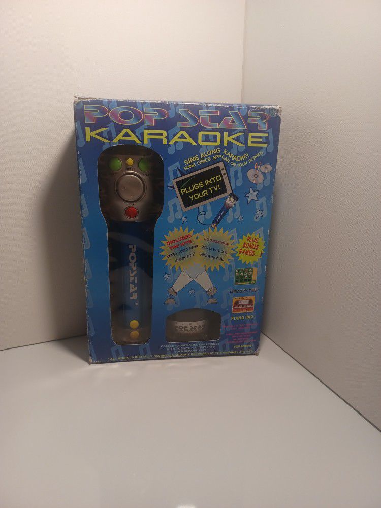 Kids PopStar Karaoke Mega Hits Microphone Cartridge Vol 1 Included Vintage SALE 