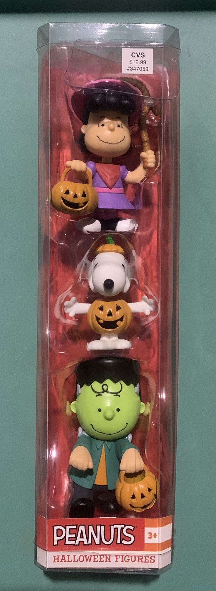 Peanuts Halloween Figures Cowgirl Lucy Pumpkin Snoopy Frankenstein Charlie Brown , Brand New