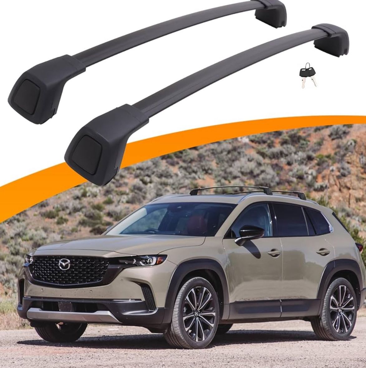 Snailfly Roof Rack Cross Bars Fit for 2023 2024 Mazda CX50 CX-50 Lockable Crossbars 165lbs Capacity for Kayak Ski Bike Snowboard Basket Cargo Carrier