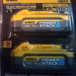 DeWalt Power stack batteries 20v 5AH 2-pack