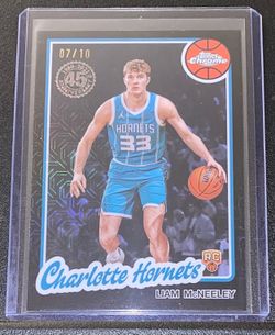 2025-26 Topps Liam McNeeley RC 1980-81 Topps Chrome Black Mojo Refractor #07/10