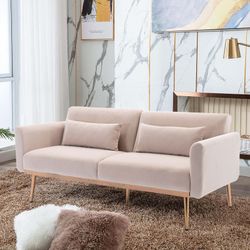 Velvet Sofa , Accent sofa .loveseat sofa with metal feet