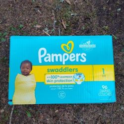 Pampers Swaddler Size 1.    96 Diaper Count