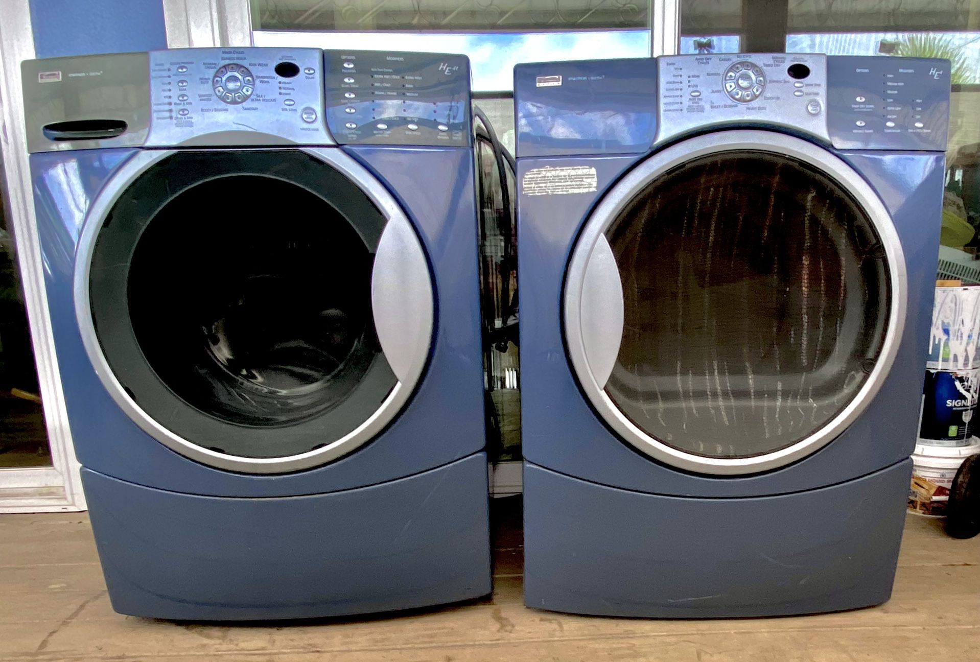 Blue Kenmore Elite HE Washer And Dryer