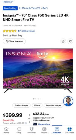 75 insignia inch tv