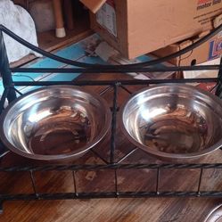 Dog Food and Water Bowl