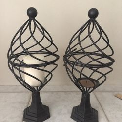 Pair Of Finial Candle Holders