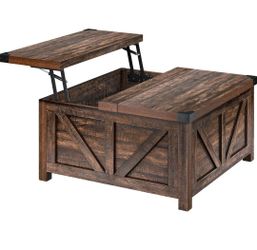 Farmhouse Lift Top Coffee Table w/ Storage & Charging Station – $100 OBO