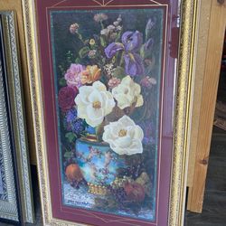 Bettie Hebert Felder ‘Thru God’s Grace’ Flower Vase Art In Picture Frame