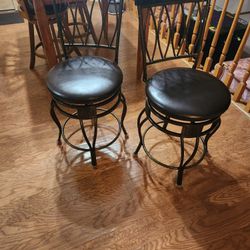 Brown Metal And Vinyl Counter Stool