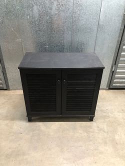 Shoe Cabinet Organizer Rack, Black Wood