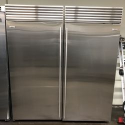 SUB ZERO 72” BUILT IN REFRIGERATOR ONLY COLUMNS SIDE BY SIDE SET 