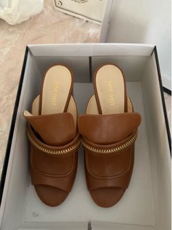 Nine West brown block-heel sandals