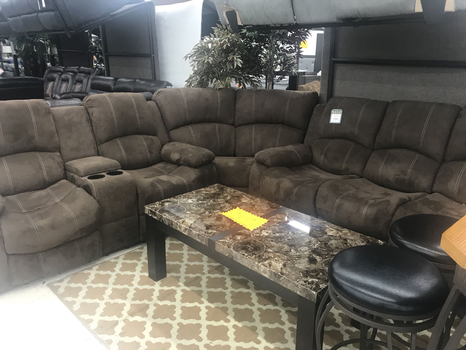 RECLINING SECTIONAL WITH CUPHOLDERS