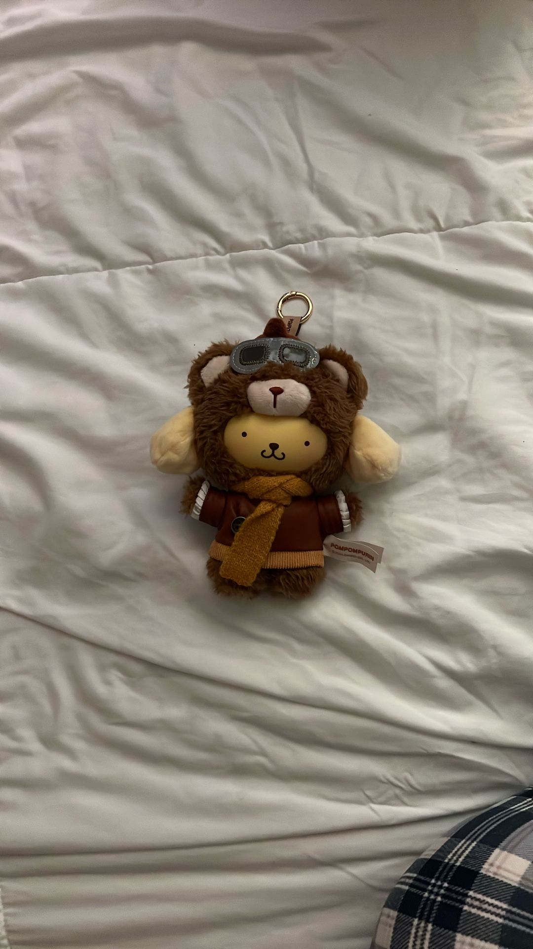Pompompurin Aviator Plush Keychain