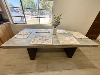 Aisa Concrete And Grey Oak Wood  Table