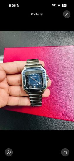 Cartier Santos w box and card comes w Cartier rubber band