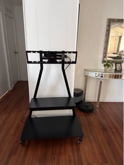 Perlegear Rolling TV Cart / Mobile TV Stand with Wheels, fits 32–70 inch TVs – $100 OBO