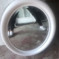 White Oval Mirror