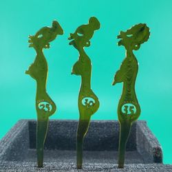 1950’s Zulu Lulu Swizzle Sticks African Black Americana Cocktail Stir