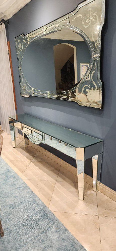 Entry Mirror With Matching Stand 