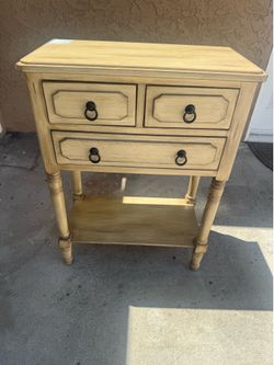 Wood Accent Table / Nightstand with 3 Drawers