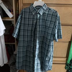 Men’s Small Blue Plaid Collar Shirt