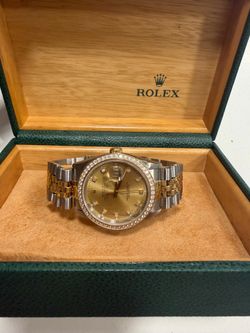 Rolex Ref 16233 36MM two tone day date. Diamond bezel diamond dial