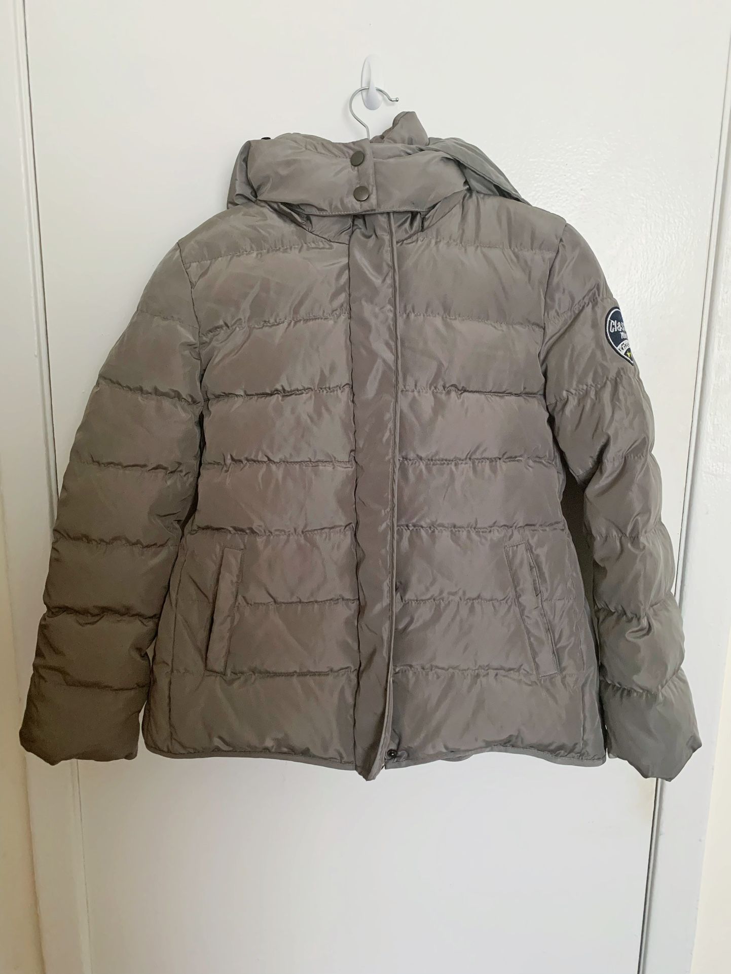 Grey parka winter jacket