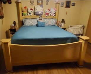 King bed frame and headboard