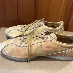 NIKE Le Village Made in USA All Leather Brown Sneakers Men's US12.5 70-80s Vintage