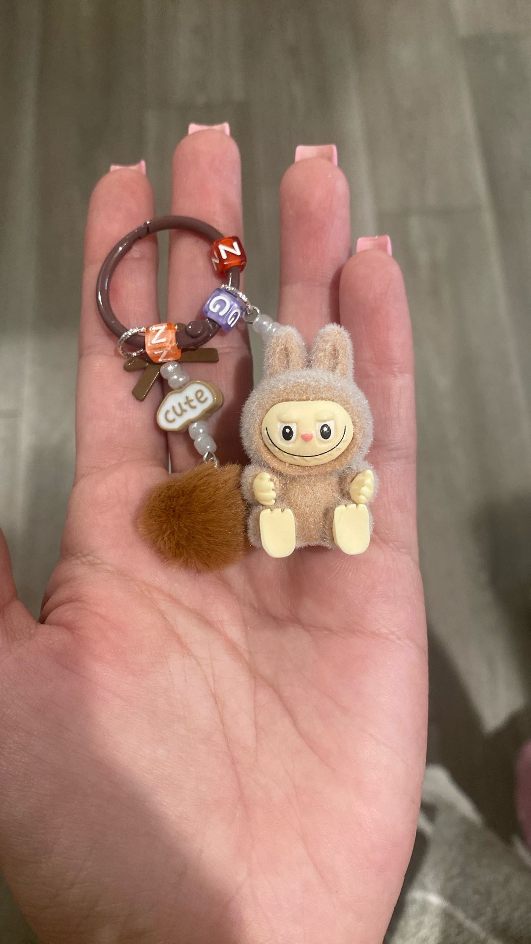 Very Cute Labubu Keychain, Brown Color 