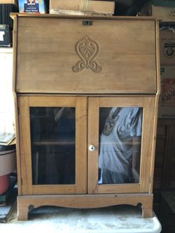 Antique oak secretary