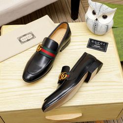 Flat Leather Black Plain Gucci Hot Sale Summer Slippers Male Beach