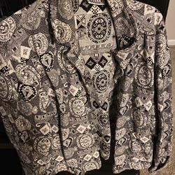 Chico’s Design Size 3 White Black Jacket Cardigan 
