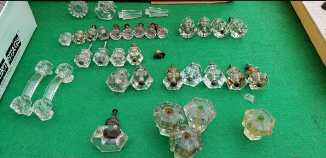 Antique Glass / Crystal Drawer Knobs / Door Knobs