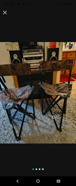 Like New 2 foldable camping fishing chairs take both for $50